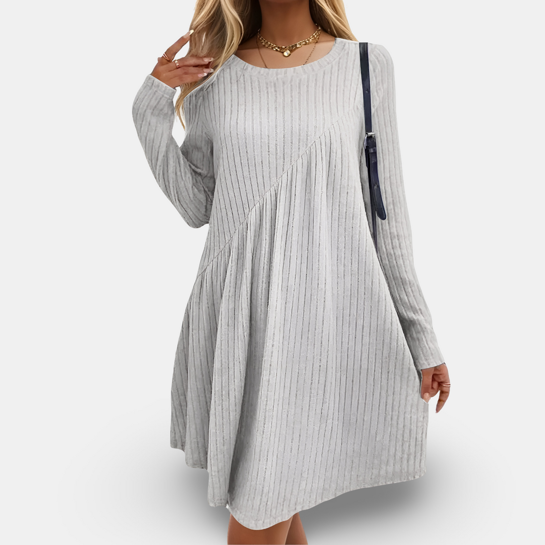 Klara | Weich und bequem Kleid für Damen mit Rundhalsausschnitt und langen Ärmeln