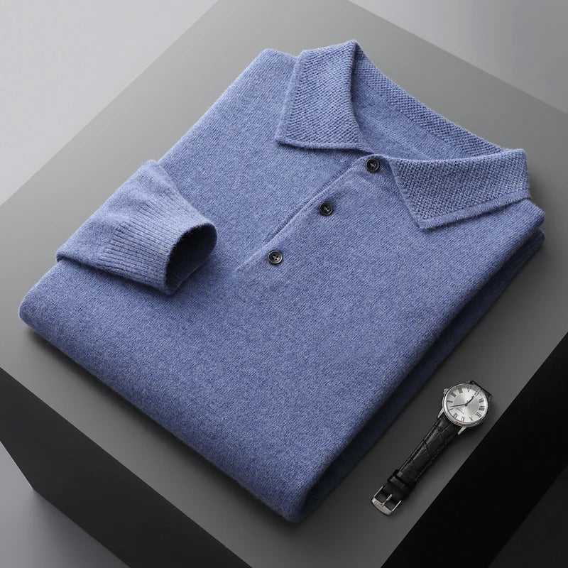 Tobias | Polo Business Pullover für Herren mit langen Ärmeln