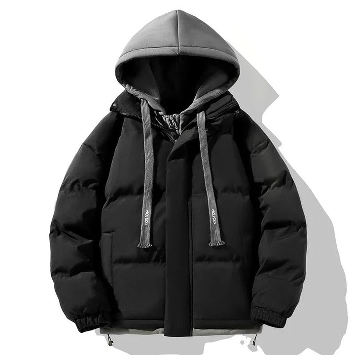 Lässige Pufferjacke für Herren mit Kapuze und langen Ärmeln