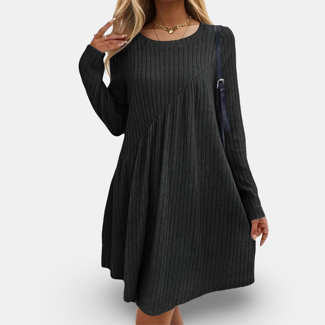 Klara | Weich und bequem Kleid für Damen mit Rundhalsausschnitt und langen Ärmeln