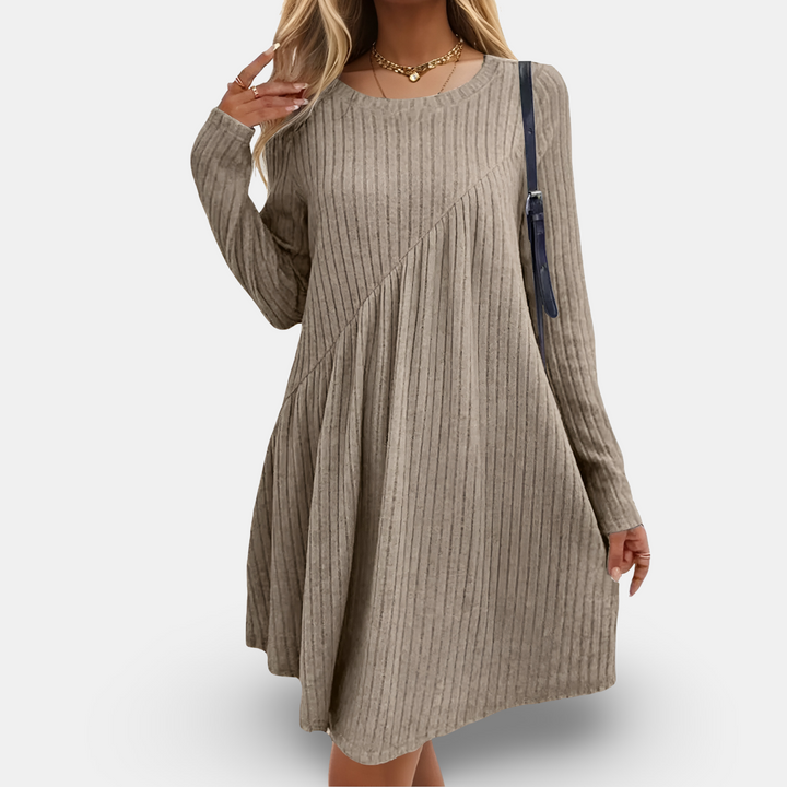 Klara | Weich und bequem Kleid für Damen mit Rundhalsausschnitt und langen Ärmeln