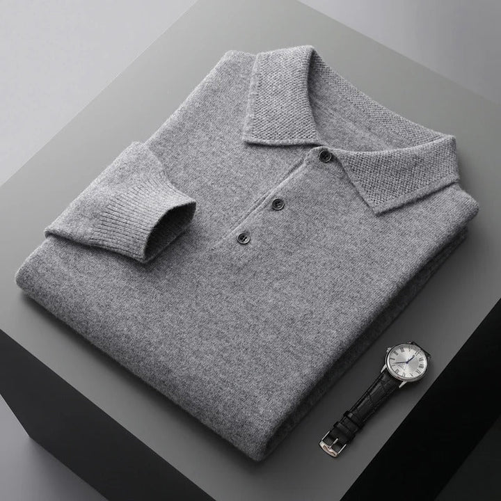 Tobias | Polo Business Pullover für Herren mit langen Ärmeln