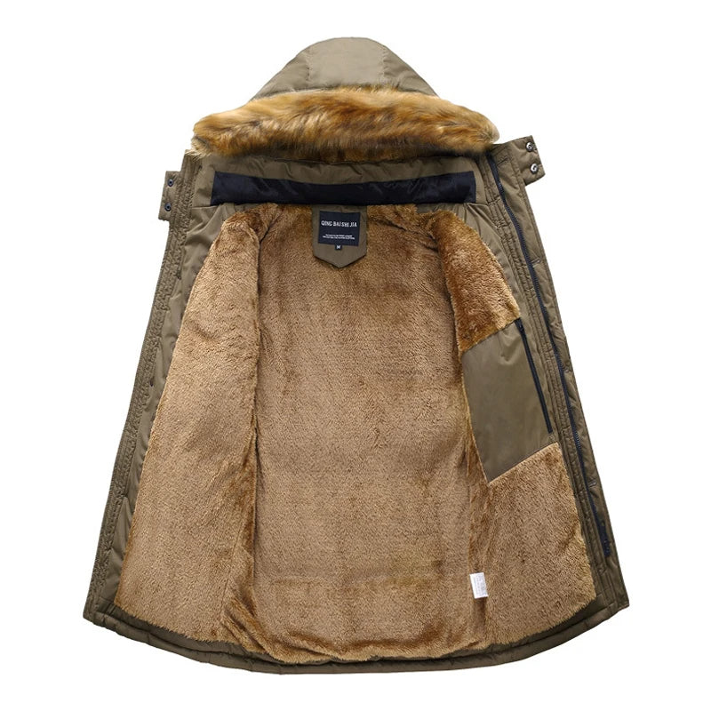 Elegante Parkajacke für Herren mit Kapuze und langen Ärmeln