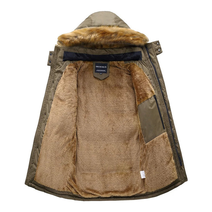 Elegante Parkajacke für Herren mit Kapuze und langen Ärmeln