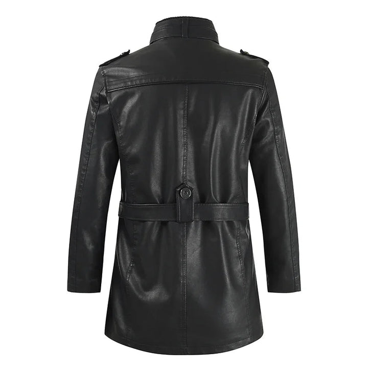Elegante Lange Bikerjacke für Herren mit langen Ärmeln