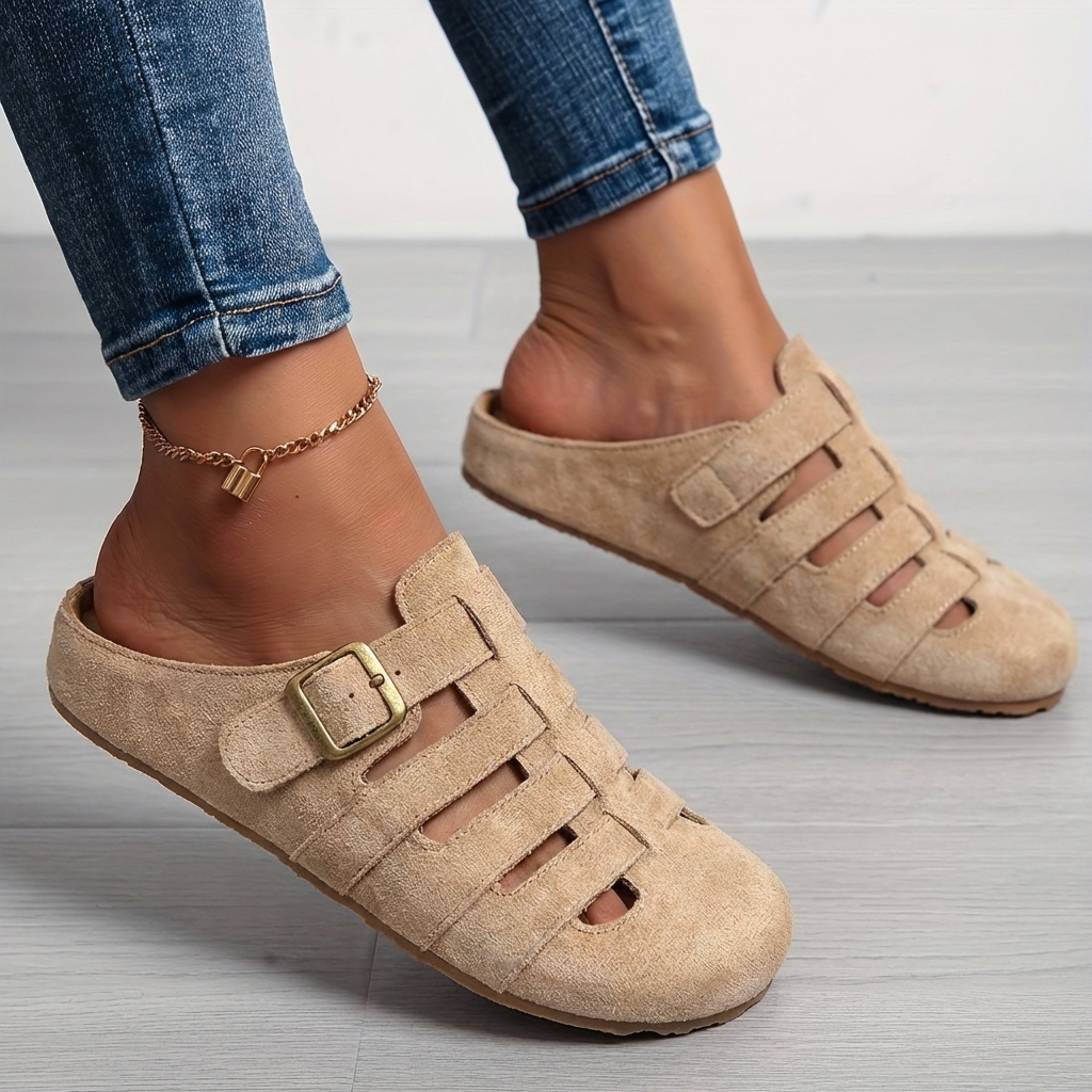 Nathalie | Gemütliche Slip-On-Mulesandalen für Damen mit flachem Absatz