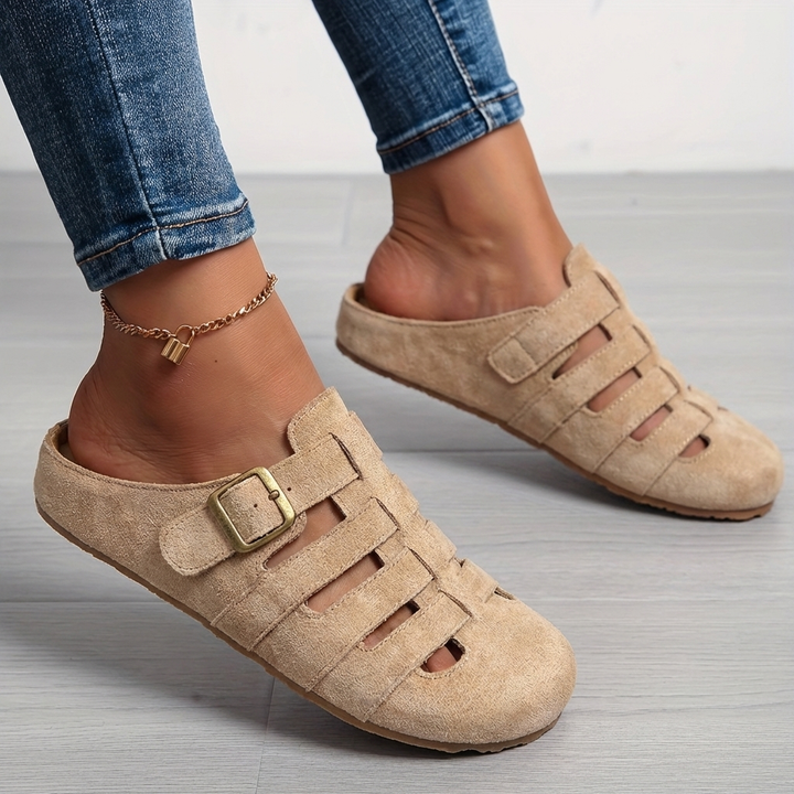 Nathalie | Gemütliche Slip-On-Mulesandalen für Damen mit flachem Absatz