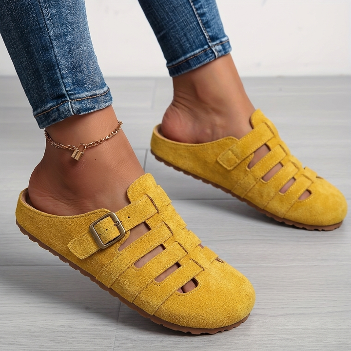 Nathalie | Gemütliche Slip-On-Mulesandalen für Damen mit flachem Absatz