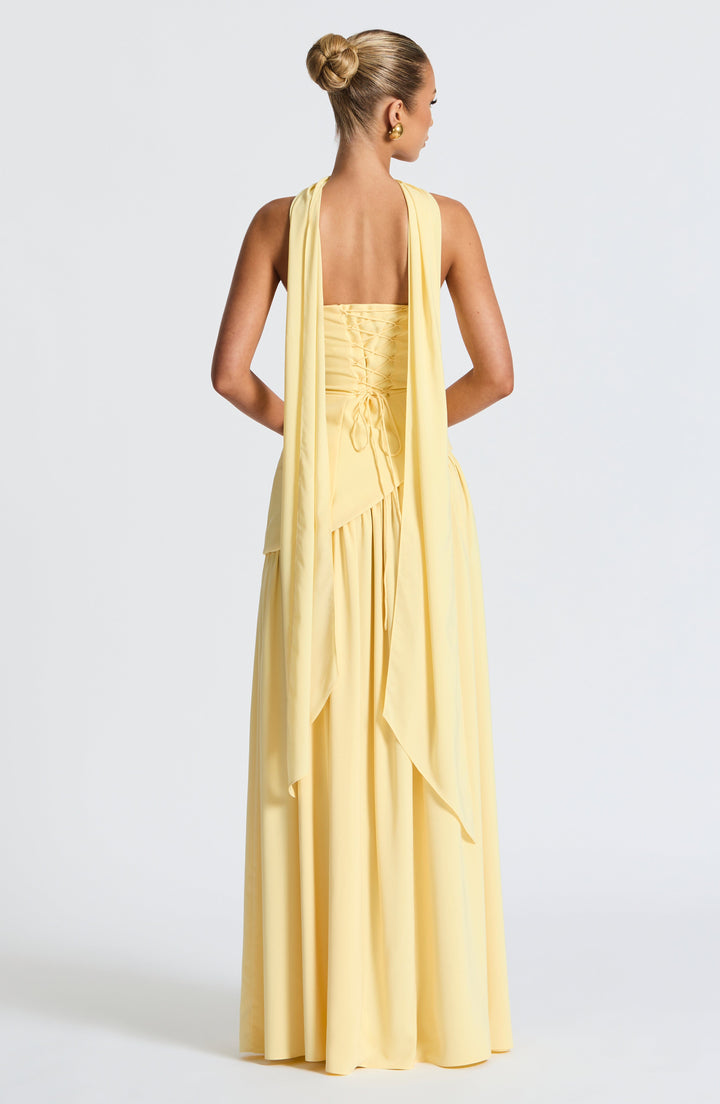 Damen Trägerloses Korsett-Maxikleid mit Seitenschlitz