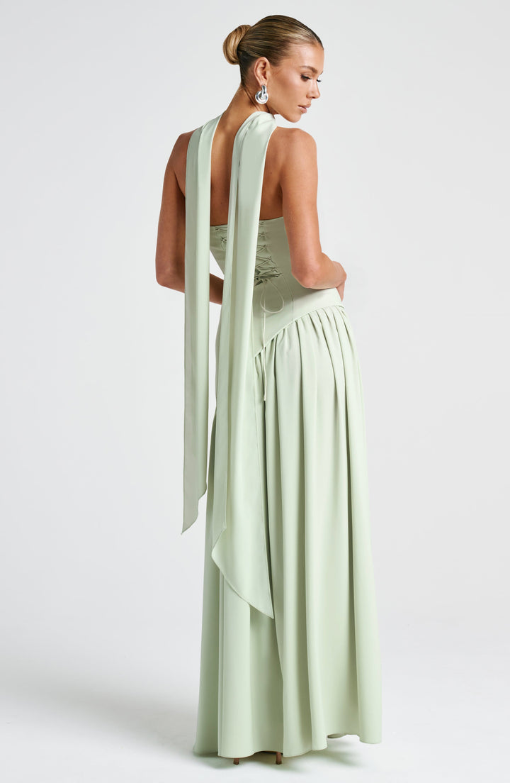 Damen Trägerloses Korsett-Maxikleid mit Seitenschlitz