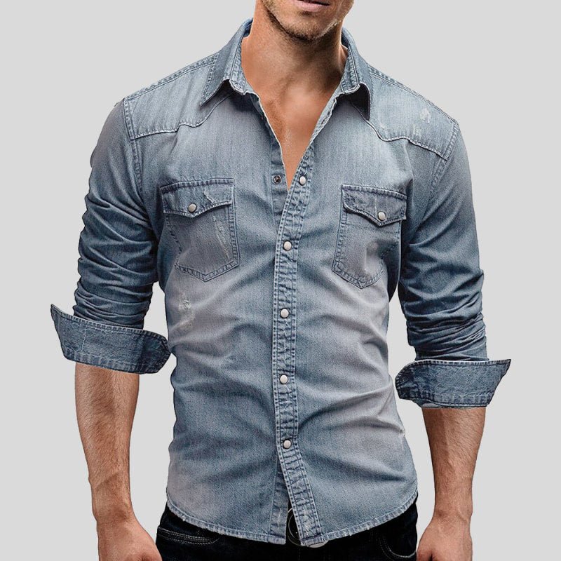 Leonardo | Denim Hemd für Herren mit langen Ärmeln