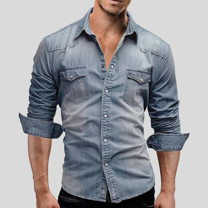Leonardo | Denim Hemd für Herren mit langen Ärmeln