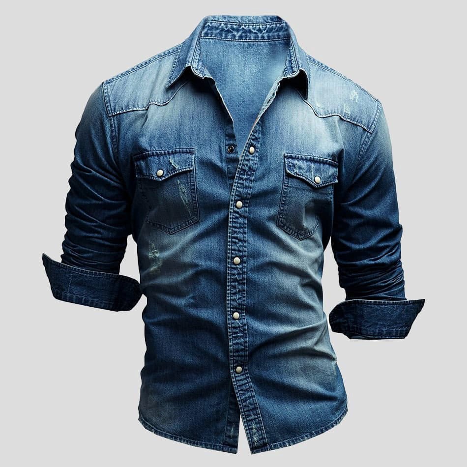 Leonardo | Denim Hemd für Herren mit langen Ärmeln
