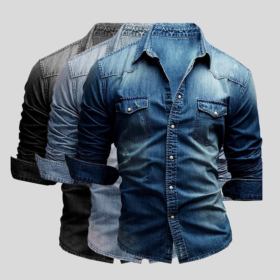Leonardo | Denim Hemd für Herren mit langen Ärmeln