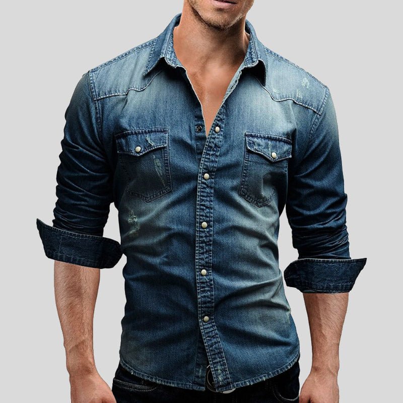 Leonardo | Denim Hemd für Herren mit langen Ärmeln