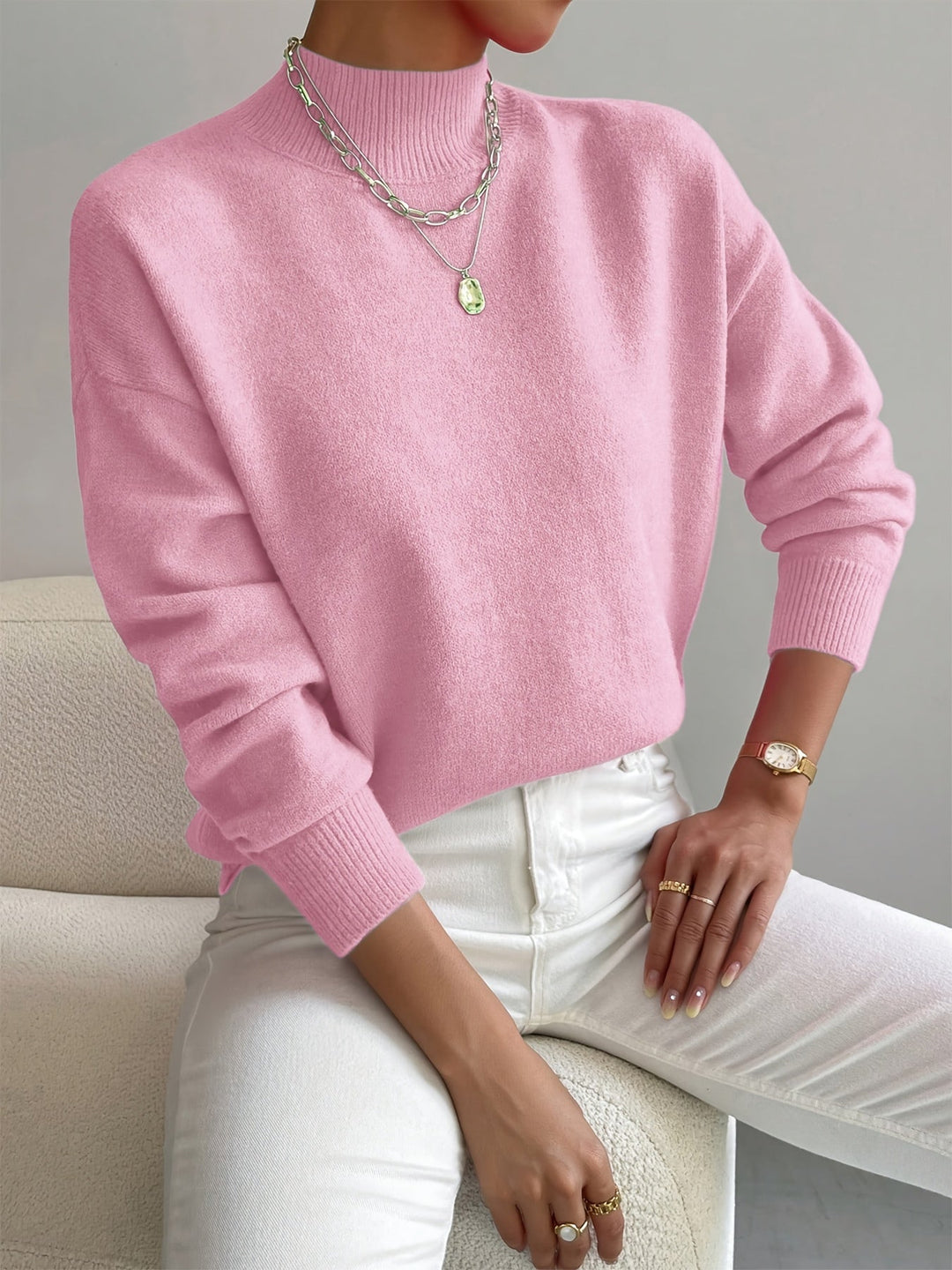 Donna | Klassischer Rollkragenpullover für Damen mit langen Ärmeln