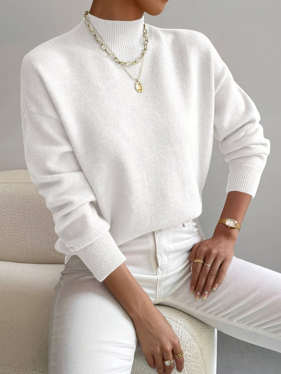 Donna | Klassischer Rollkragenpullover für Damen mit langen Ärmeln