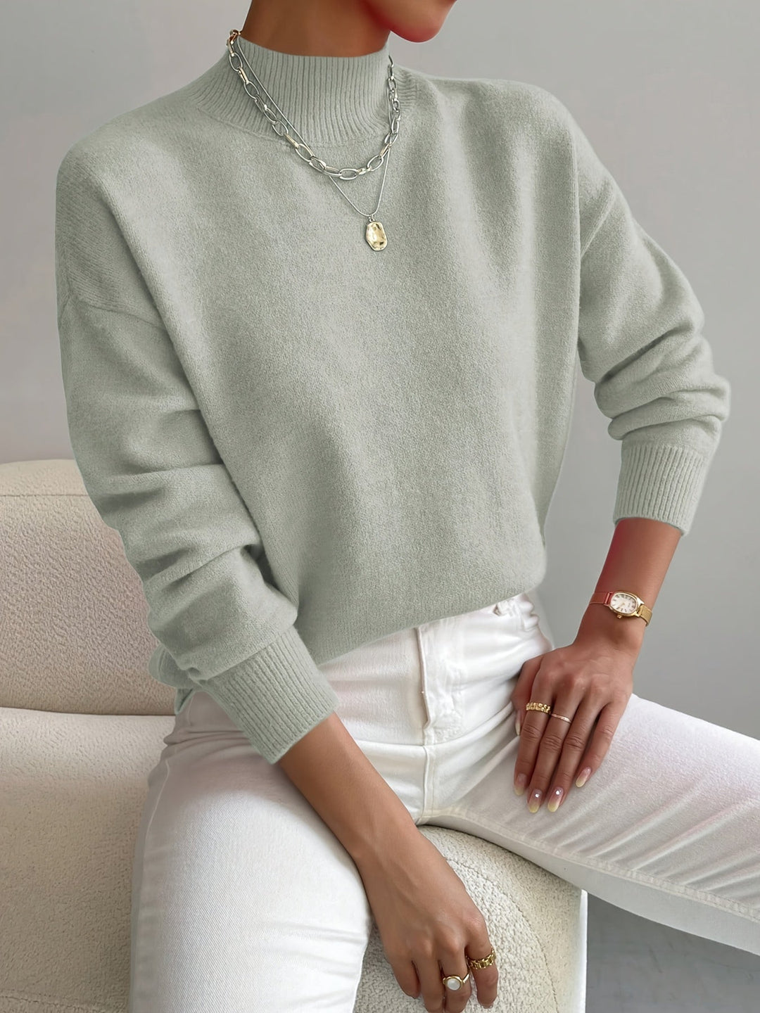 Donna | Klassischer Rollkragenpullover für Damen mit langen Ärmeln