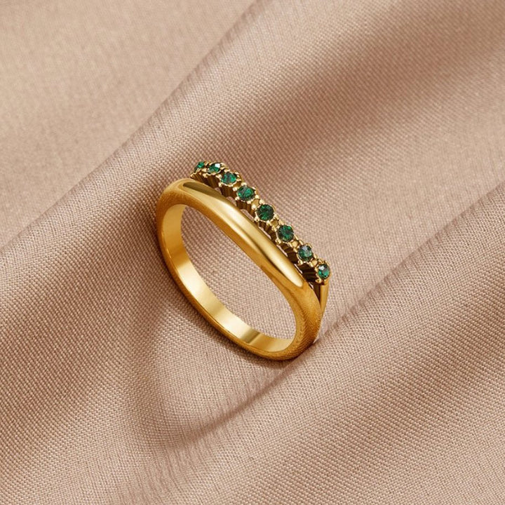 Carmen | Geschichteter Ring in smaragdgrün für Damen