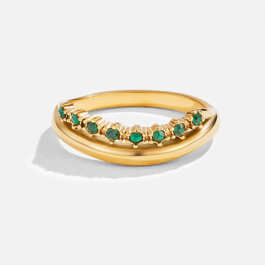 Carmen | Geschichteter Ring in smaragdgrün für Damen