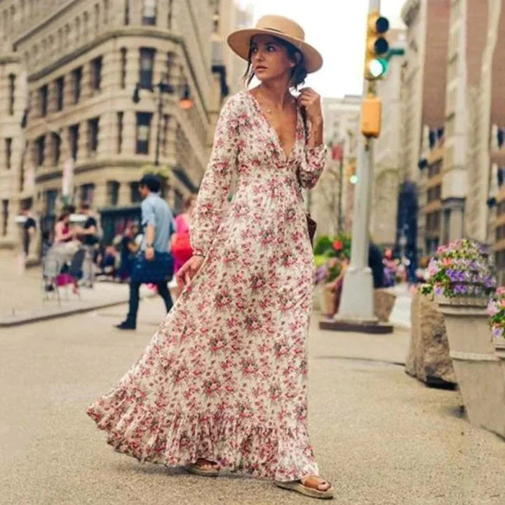 Ilse | Maxi Ibiza Stil Blumen Kleid