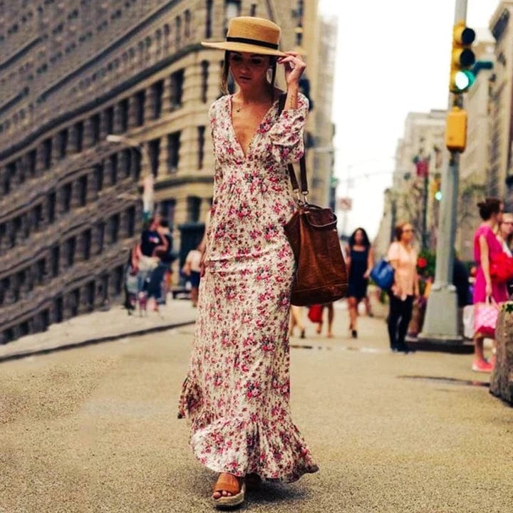 Ilse | Maxi Ibiza Stil Blumen Kleid