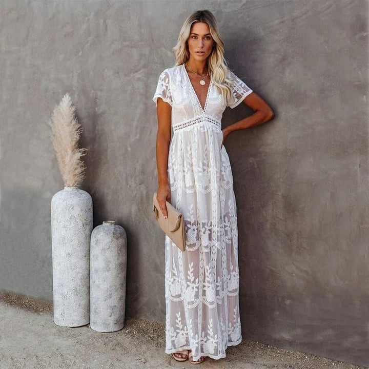 Aniek | Maxi Ibiza Kleid mit langen Ärmeln