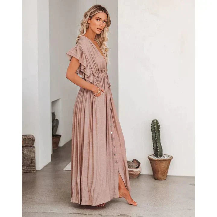 Anne | Maxi Taupe Ibiza Kleid