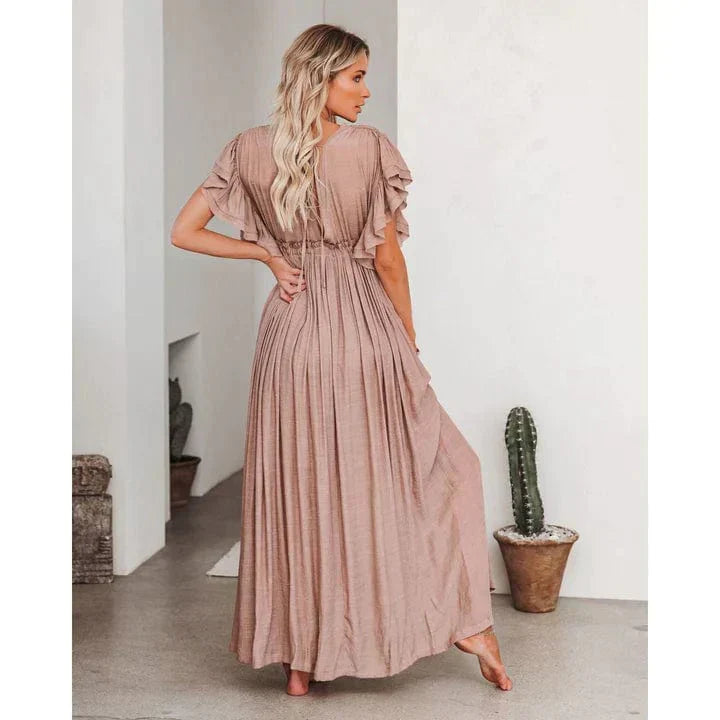 Anne | Maxi Taupe Ibiza Kleid