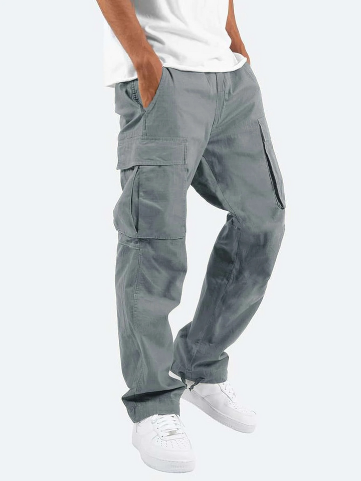 Leon | Herren Cargohose mit Taschen und Kordelzug