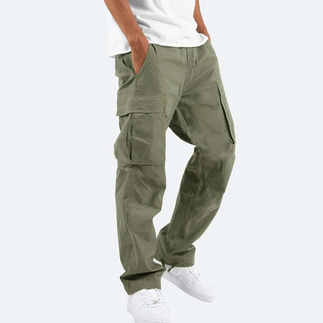 Leon | Herren Cargohose mit Taschen und Kordelzug