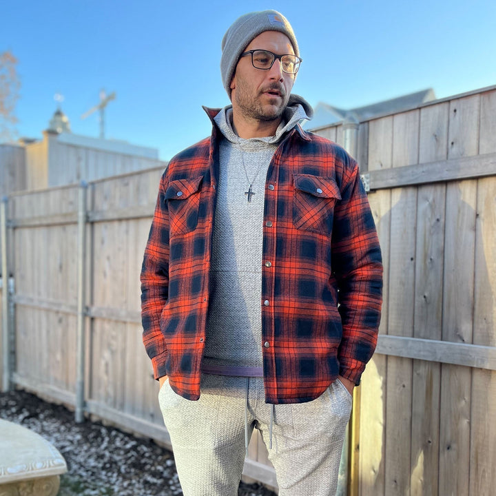 Alessio | Einreihige Winterjacke für Herren mit langen Ärmeln und Streifen