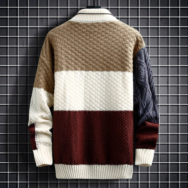 Alice | Eleganter Patchwork-Pullover für Damen mit Rundhalsausschnitt