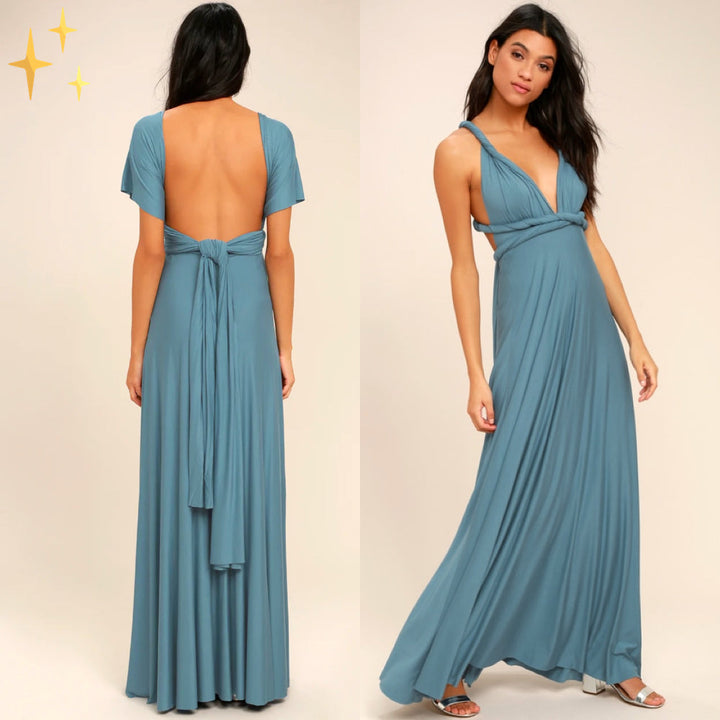 a-Lot | Vielseitiges Wickelkleid für Damen mit Wasserfallausschnitt