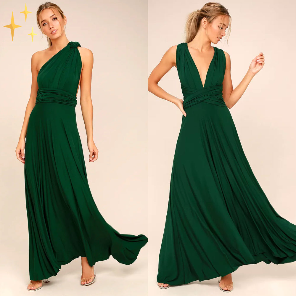 a-Lot | Vielseitiges Wickelkleid für Damen mit Wasserfallausschnitt