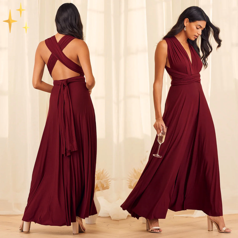 a-Lot | Vielseitiges Wickelkleid für Damen mit Wasserfallausschnitt