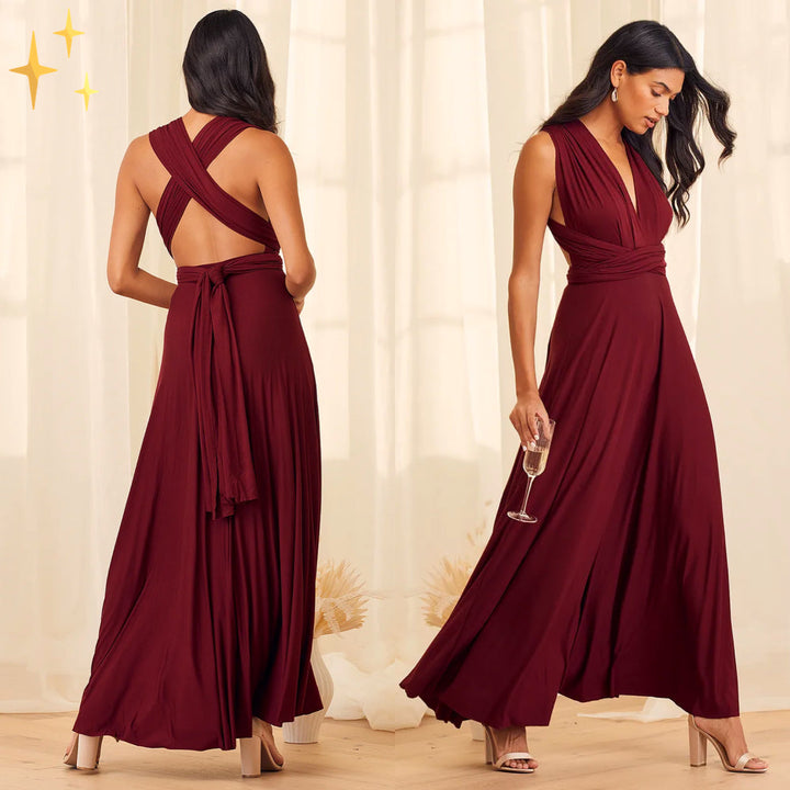 a-Lot | Vielseitiges Wickelkleid für Damen mit Wasserfallausschnitt