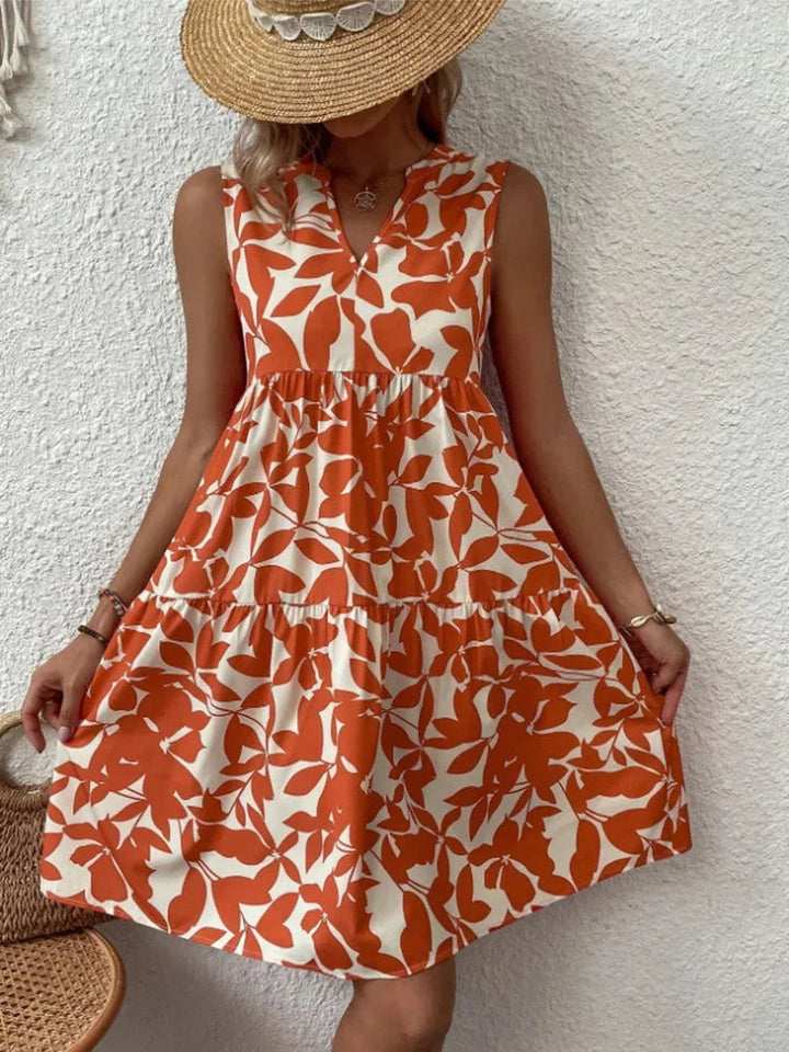 Elena | Luftiges Sommerkleid für Damen mit Blumenmuster und V-Ausschnitt