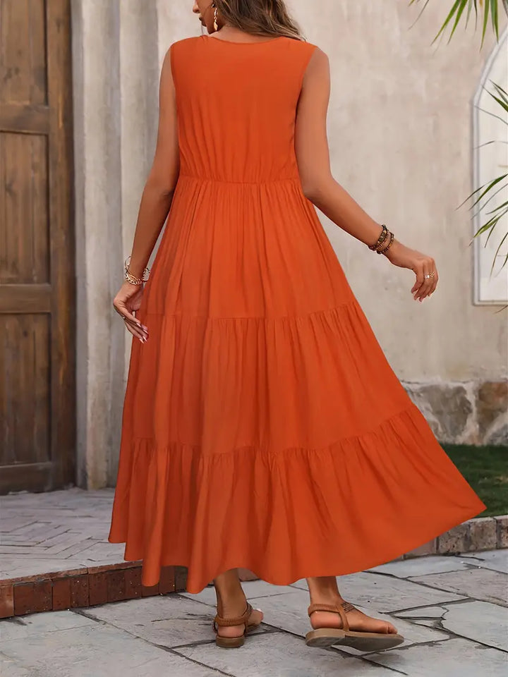 Noelia | Leichte Sommerkleid mit kurzen Ärmeln