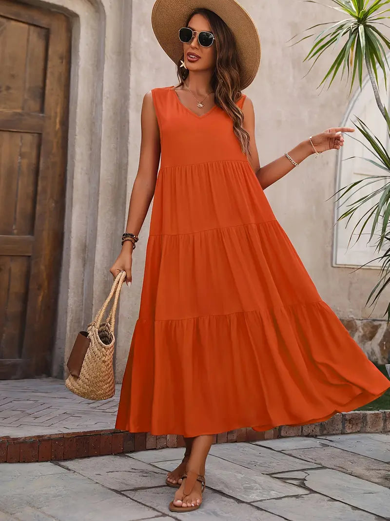 Noelia | Leichte Sommerkleid mit kurzen Ärmeln