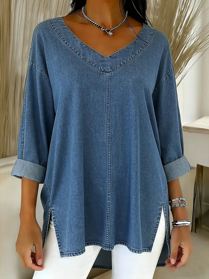 JESSICA | Lässiges V-Ausschnitt T-Shirt für Damen mit 3/4-Ärmeln
