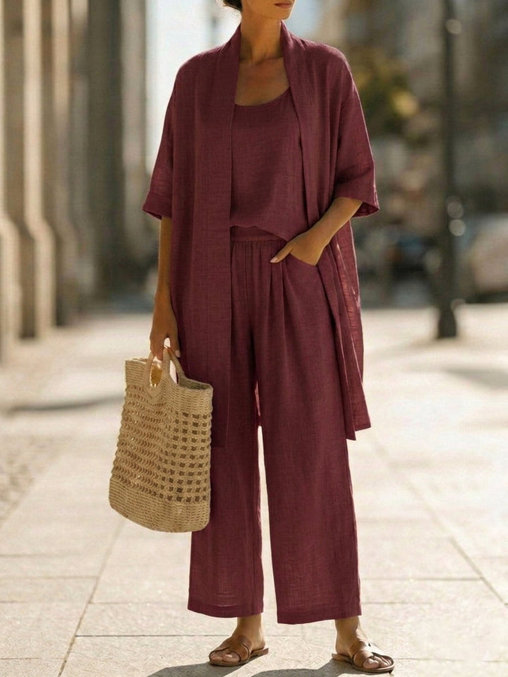 Isabella | Einfaches Drei-Teile-Ensemble für Damen mit Herzmuster