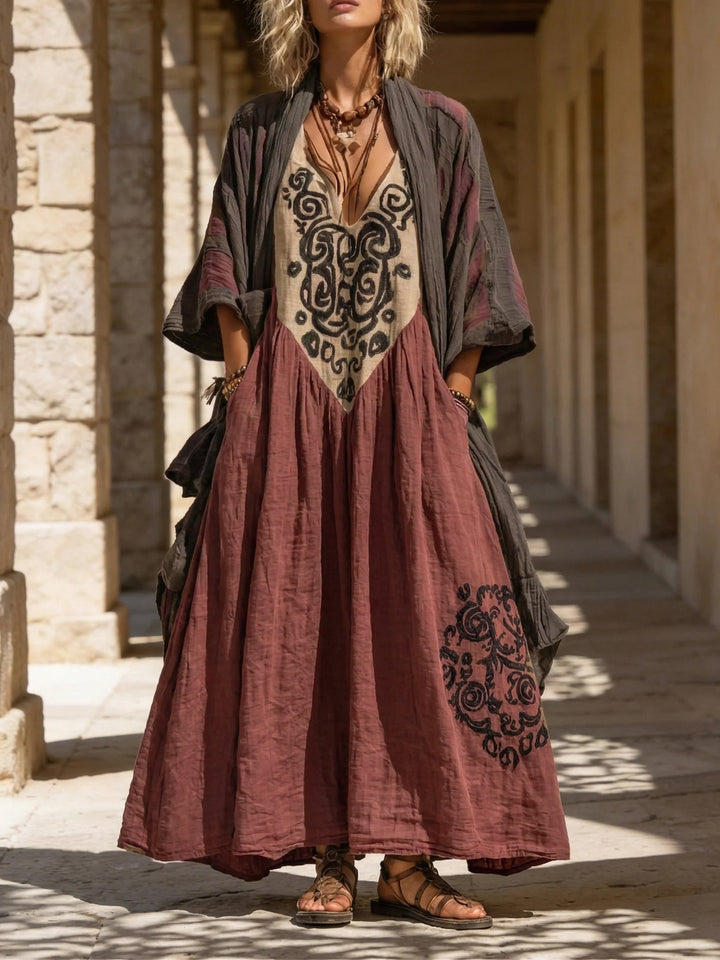 Entspanntes Bohemian Zweiteiler-Outfit für Damen mit Blumenmuster