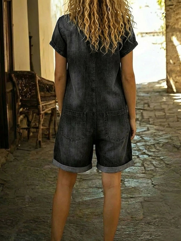 Lässiger Damen Kurz-Overall mit kurzen Ärmeln