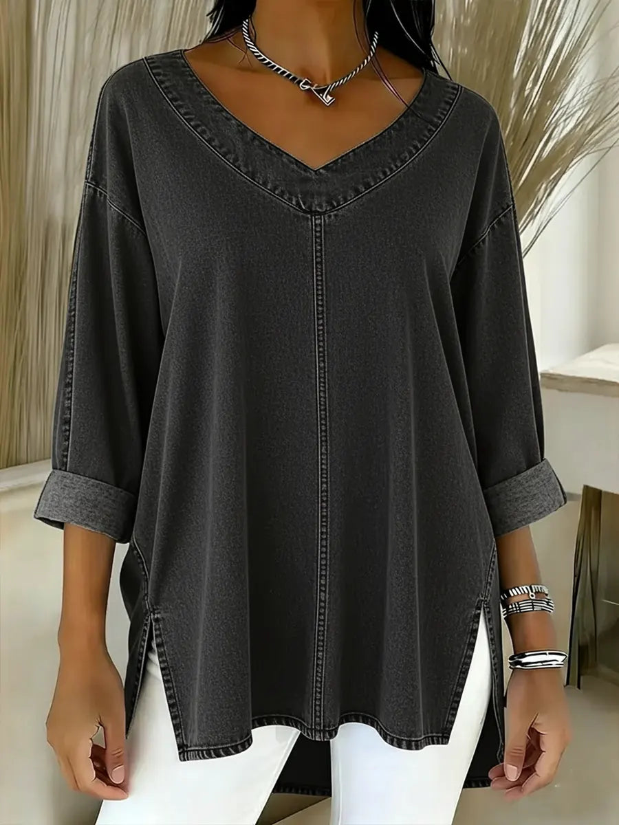 JESSICA | Lässiges V-Ausschnitt T-Shirt für Damen mit 3/4-Ärmeln
