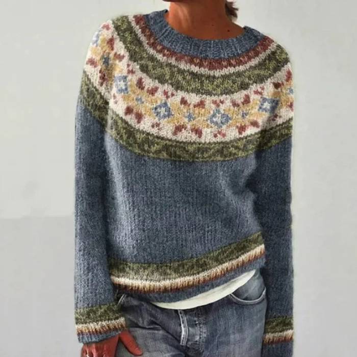 Ella | Stilvoller Retro-Pullover mit langen Ärmeln