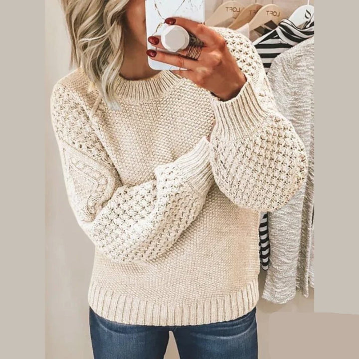 Nadine | Weicher Strickpullover für Damen mit Rundhalsausschnitt und langen Ärmeln