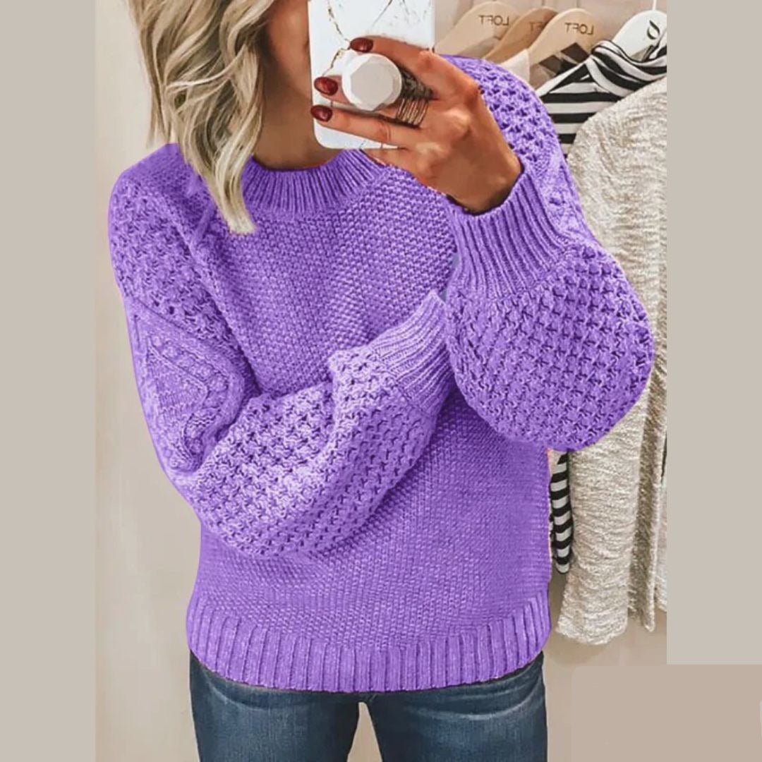 Nadine | Weicher Strickpullover für Damen mit Rundhalsausschnitt und langen Ärmeln