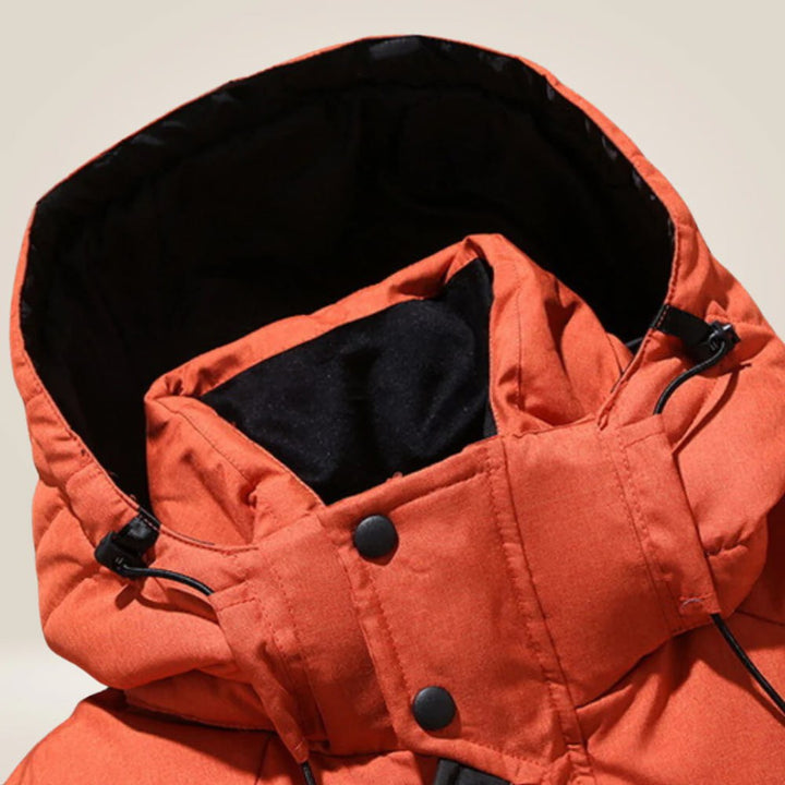 Paul | Wind- und Wasserfeste Daunenjacke für Herren mit Kapuze und langen Ärmeln