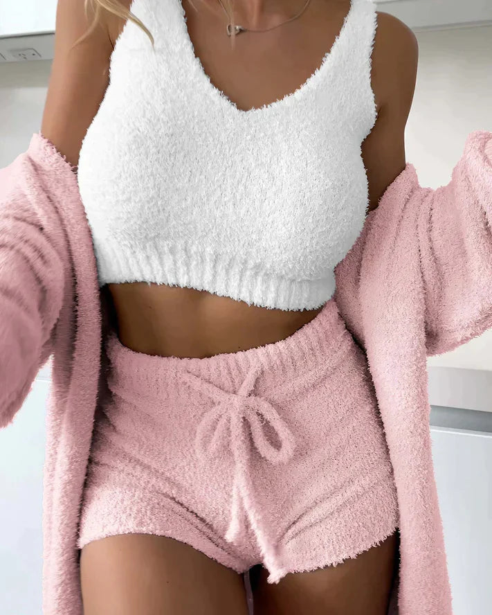 Emanuela | Kuscheliges Strickset für Damen mit Rundhalsausschnitt